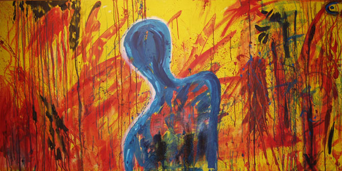 Acryl Bild "BlutBad - Kampf f&uuml;r das Leben" / / /  > zur&uuml;ck >